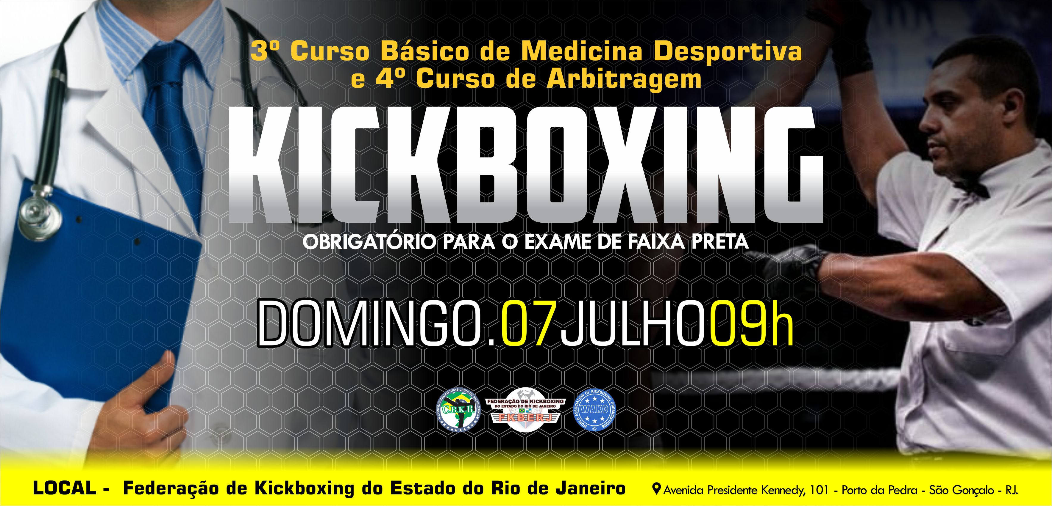 3º curso basico de Medicina desportiva e 4º Curso de Arbitragem para Kickboxing 2019