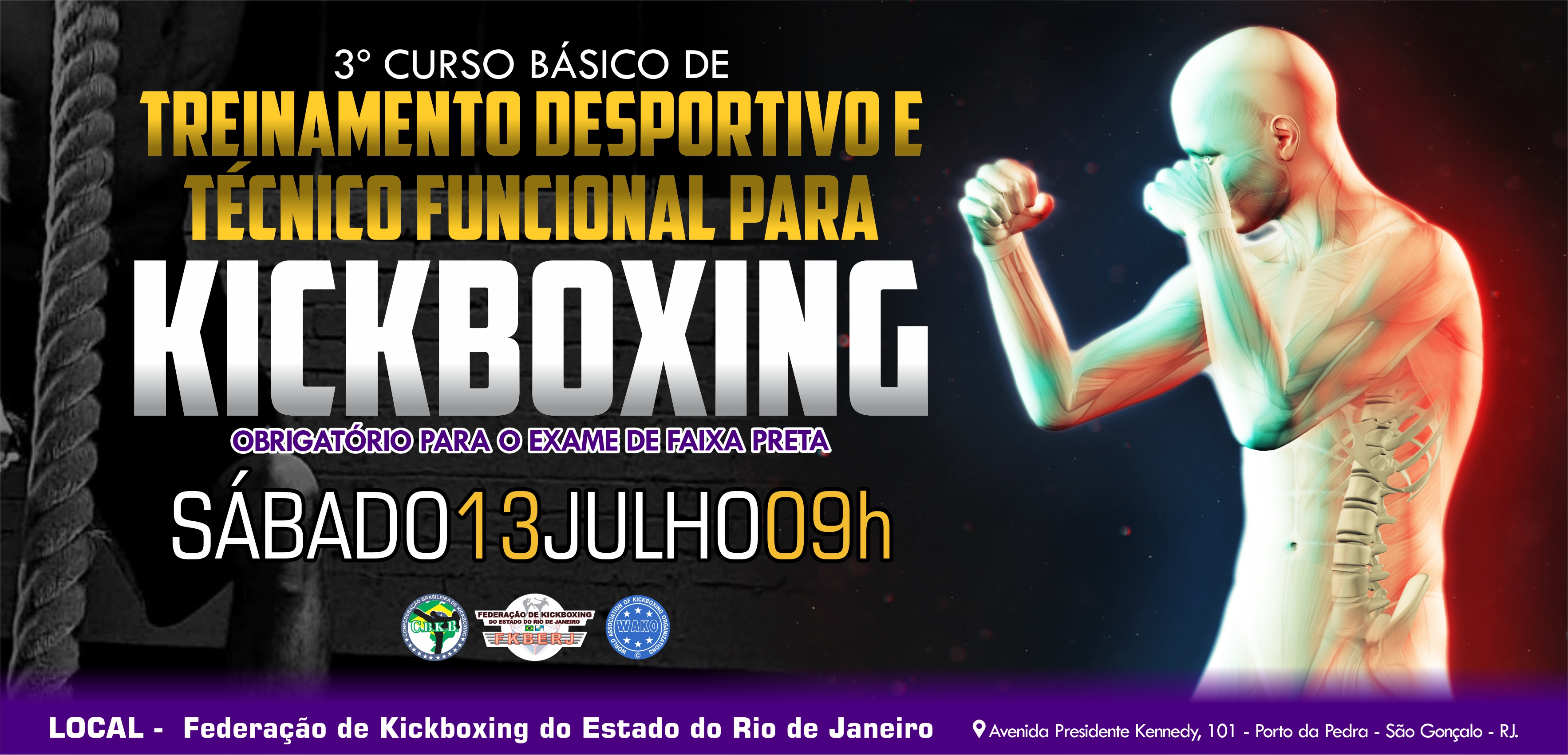 3º Curso basico de treinamento desportivo e tecnico funcional para Kickboxing 2019