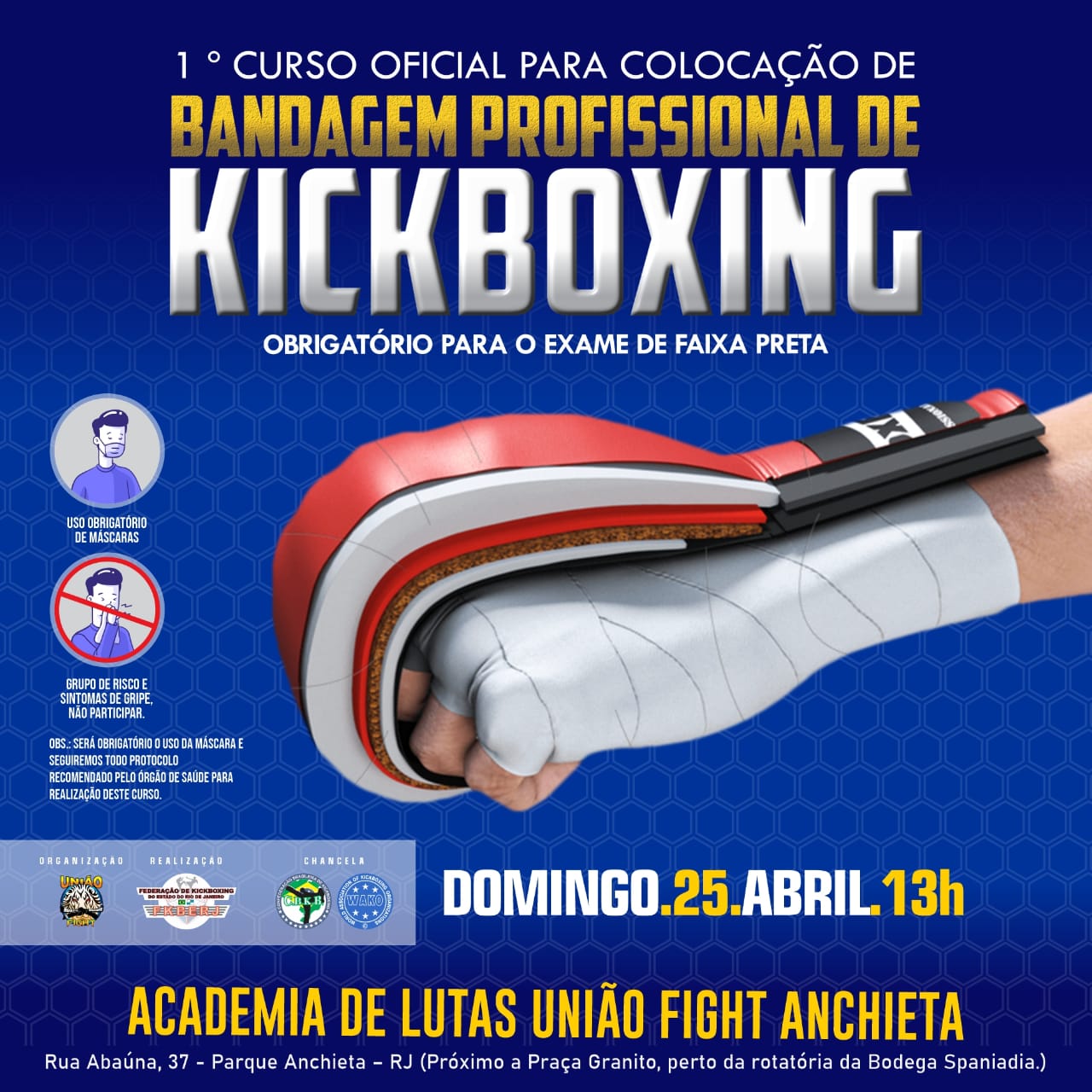 1º Curso Oficial para colocação de Bandagem Profissional de Kickboxing 2021