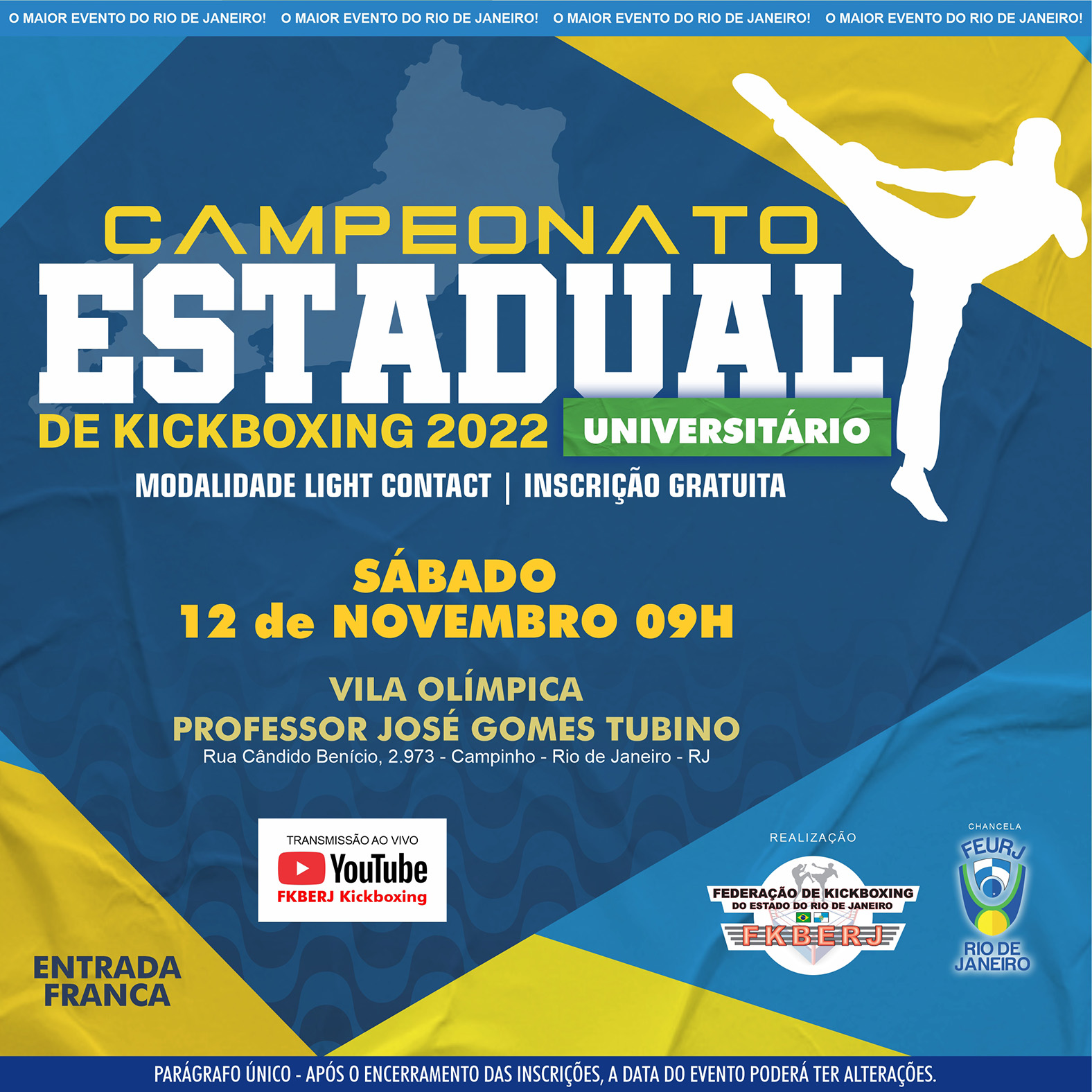 Campeonato Estadual de Kickboxing Universitário 2022